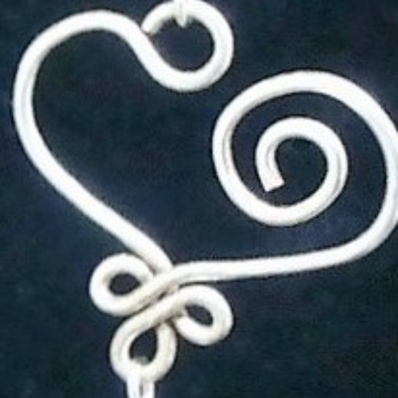 Handcrafted Blue Crystal Spiral Heart Earrings - Picture 6 of 7